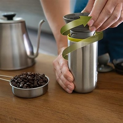 WACACO Cuppamoka kahve demliği, taşınabilir damla kahve makinesi, 10 koni kağıt filtreli kahve makinesi, elle çalıştırılan, paslanmaz çelik kahve demleyici, 10 fl oz