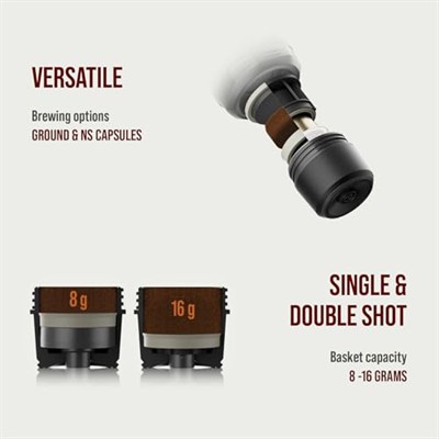 WACACO Kahve Makinesi Elektrikli ve Taşınabilir, 4 Kahve Türü ve Hızlı Isıtma, 3 * 3000mAh Pil, 20 Bar Taşınabilir Espresso Makinesi Çekilmiş Kahve ve NS Kapsül için (Toskana Kırmızısı)