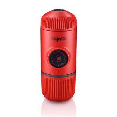 WACACO Nanopresso Taşınabilir Espresso Makinesi, Minipressonun Yükseltme Sürümü, 18 Bar Basınç, Ekstra Küçük Seyahat Kahve Makinesi, Elle Çalıştırılır. Mutfak ve Ofis İçin Mükemmel (Kırmızı)
