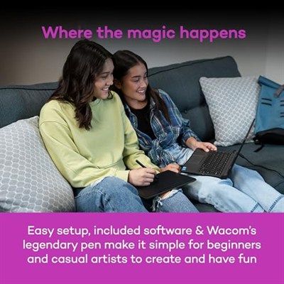 Wacom Intuos CTL4100 çizim tableti Mac, PC, Chromebook ve Android için, küçük, yazılım dahil, siyah