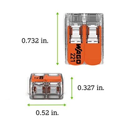 Wago 221 – 412 Steckerleitung 2 merdiven, kompakt fiş Pack of 100 221-412 100