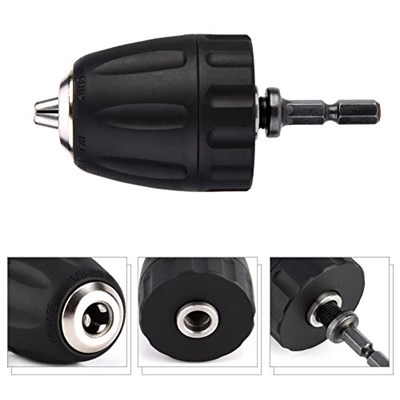Walfront SDS Matkap aynası adaptörü 3/8‑24unf 0,8‑10 mm Anahtarsız Matkap Ucu Chuck Clip 1/4 inç Altıgen Şaft Adaptörlü