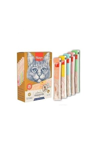 Wanpy Creamy Cat Treat Karışık Krema Sıvı Kedi Ödül Maması 10Lu