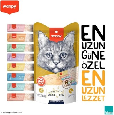 Wanpy Karışık Sıvı Kedi Ödülü 2 Adet x 25 x 14 gr