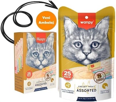 Wanpy Karışık Sıvı Kedi Ödülü 2 Adet x 25 x 14 gr