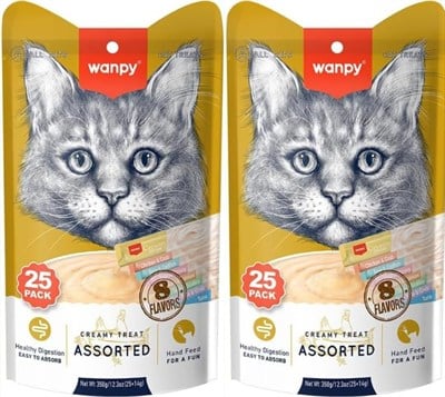 Wanpy Karışık Sıvı Kedi Ödülü 2 Adet x 25 x 14 gr