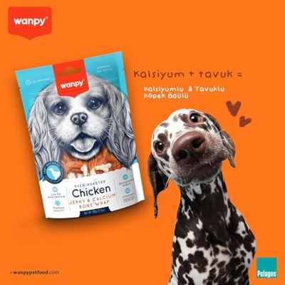 Wanpy Oven Roasted Tavuk Sargılı Kalsiyum Takviyeli Köpek Ödülü (1 x 100 Gr)