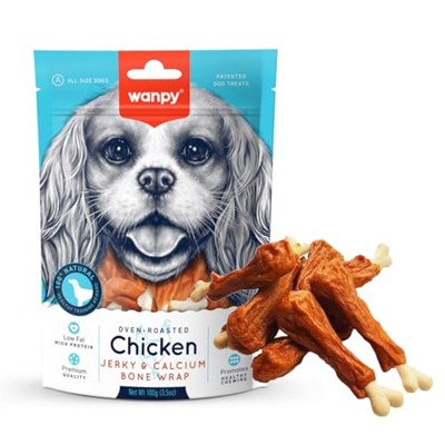 Wanpy Oven Roasted Tavuk Sargılı Kalsiyum Takviyeli Köpek Ödülü (1 x 100 Gr)