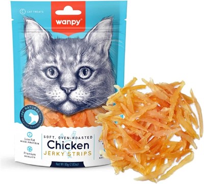 Wanpy Oven Roasted Tavuklu Yumuşak Taneli, 80 g, Kedi Ödülü