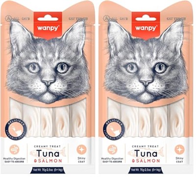 Wanpy Ton Balığı&Somon 5x14 gr Likit Kedi Ödülü 2li paket