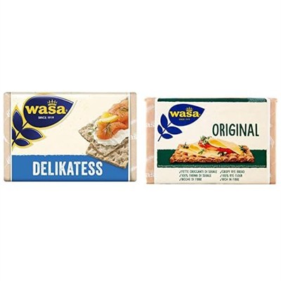 Wasa İnce Gevrek Ekmek (Crispbread Delikatess) 270 g. ve Wasa Sade Gevrek Ekmek (Crispbread Original) 275 g.