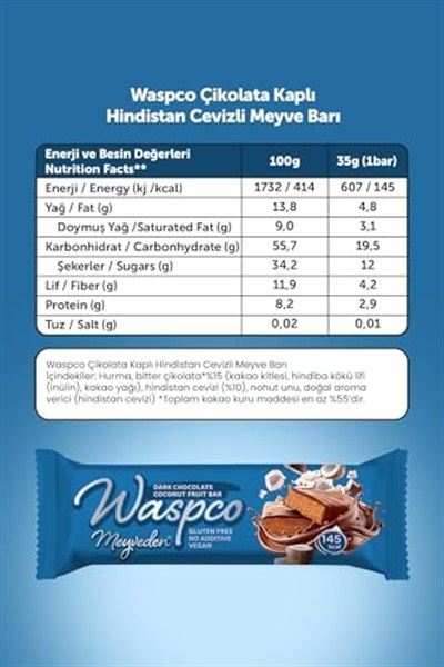 Waspco Hindistan Cevizli Meyve Bar