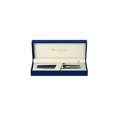 Waterman Hemisphere Mat Siyah Altın Tasarımlı Roller Kalem, Ince Uç, Siyah Mürekkep