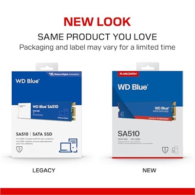 WD Blue SA510 SATA SSD 500 GB M.2 2280 (560 MB/sye kadar okuma, 510 MB/sye kadar yazma, PC/dizüstü bilgisayar için yükseltme, Dropbox Professional, Western Digital SSD Dashboard)