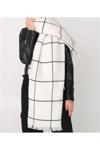 Wearflawless Çizgi Desenli Ekose Kalın Atkı-1