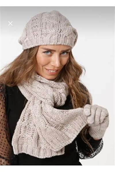 Wearflawless Kadın Kışlık 3lü Atkı, Bere ve Eldiven Takımı-1