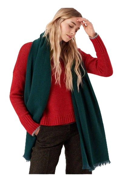 Wearflawless Unisex sade Kalın Yumuşak Atkı yeşil Tek Ebat