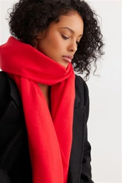 Wearflawless Unisex Sade Kalın Yumuşak Bej Atkı-1