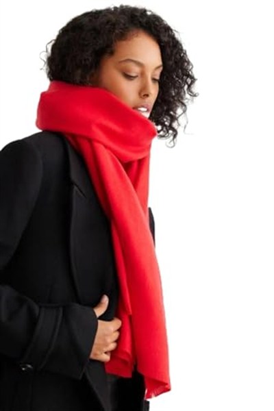Wearflawless Unisex Sade Kalın Yumuşak Bej Atkı-1