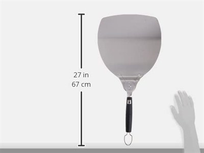 Weber® Pizza küreği, pizza küreği, pizza küreği, paslanmaz çelik, döner sap, yerden tasarruf sağlayan saklama için, pizza, ekmek vs. için, 6691