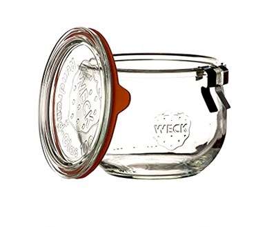 Weck Hava Geçirmez Clip-Close Kapalı Tulip 580 Ml Kapaklı Kap 100 Mm, 6 Adet, Cam, Şeffaf, 6