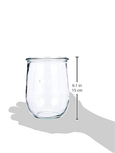 Weck Lale kavanozu, 1 litre, 6lı set KAPAK, conta kıskaçları, cam, şeffaf, 6 x