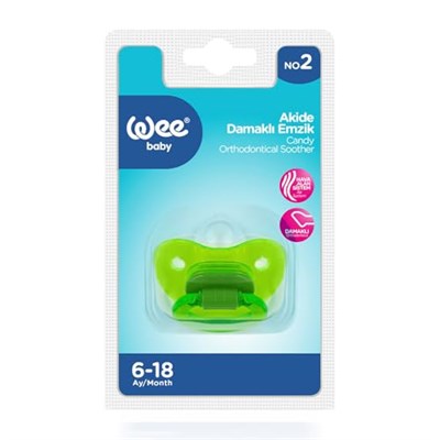 Wee Baby Akide Damaklı Emzik No:2 - YEŞİL - Seçenekler: No:1, No:2, No:3, Tek Ebat