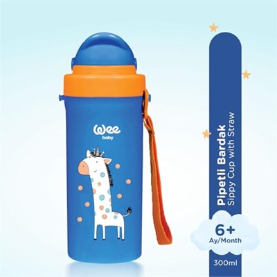 Wee Baby Pipetli Bardak 300 ml - MAVİ