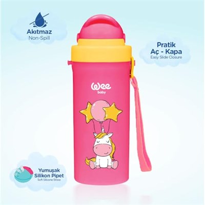 Wee Baby Pipetli Bardak 300 ml - PEMBE
