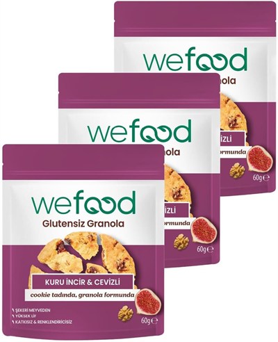 Wefood Glutensiz Granola Bites Kuru İncir & Cevizli 60 gr 5li
