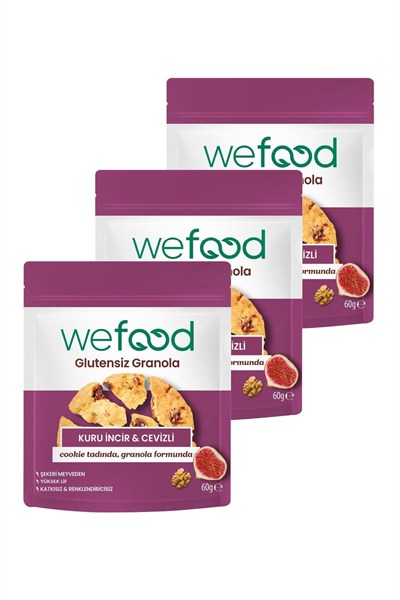 Wefood Glutensiz Granola Bites Kuru İncir & Cevizli 60 gr 5li