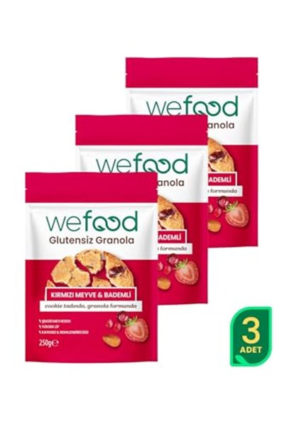 Wefood Glutensiz Granola Kırmızı Meyve & Bademli 250 gr