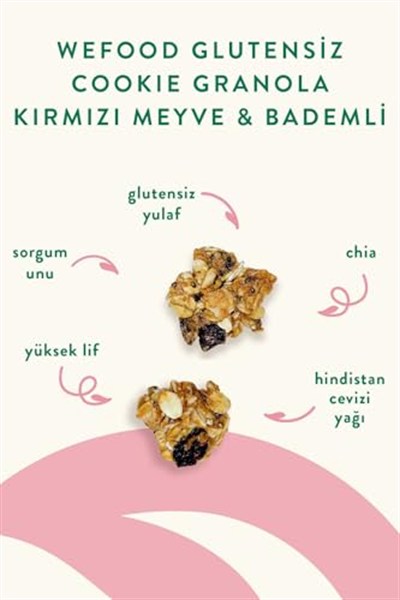 Wefood Glutensiz Granola Kırmızı Meyve & Bademli 250 gr