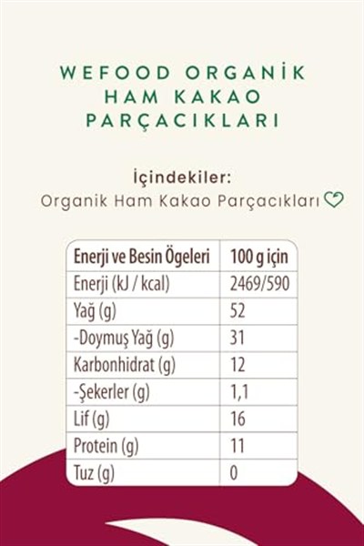 Wefood Organik Ham Kakao Parçacıkları 150 Gr (kakao Nibs) 8681749104246