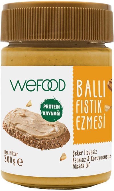 Wefood Şekersiz Ham Ballı Fıstık Ezmesi 300 gr