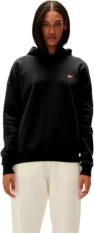 Welcome Hoodie Siyah Baskılı Kapüşonlu Kadın Sweatshirt S