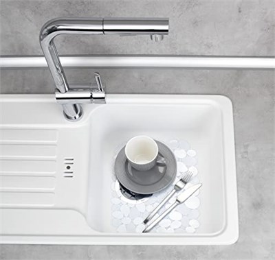 Wenko 2003010100 Lavabo Altlığı Stone Şeffaf, Plastik, Şeffaf,50 x 40 x 25 cm