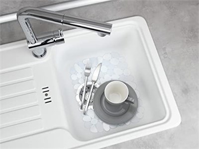 Wenko 2003010100 Lavabo Altlığı Stone Şeffaf, Plastik, Şeffaf,50 x 40 x 25 cm
