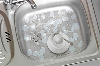 Wenko 2003010100 Lavabo Altlığı Stone Şeffaf, Plastik, Şeffaf,50 x 40 x 25 cm