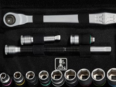 Wera 05004048001 8100 SB 8 Zyklop Metal Cırcır Seti, Değiştirme Kolu, 3/8 inç Tahrik, Metrik, 29 Parça