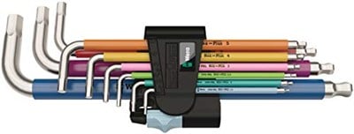 Wera 05022669001 3950/9 Hex-Plus Multicolour Stainless 1 L Anahtar Seti, Metrik, Paslanmaz Çelik, 9 Parça