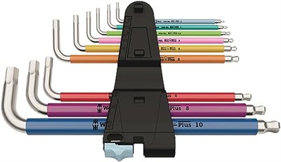 Wera 05022669001 3950/9 Hex-Plus Multicolour Stainless 1 L Anahtar Seti, Metrik, Paslanmaz Çelik, 9 Parça