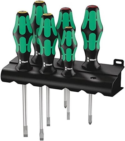 Wera 334/6 Raflı Tornavida Seti Kraftform, Plus lazer Uç + Raf, 6 Parça, 05105650001