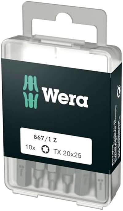 Wera Uç Çeşitleri, 867/1 TX 20 DIY, TX 20 x 25 mm (Kutu Başına 10 Uç), 05072408001