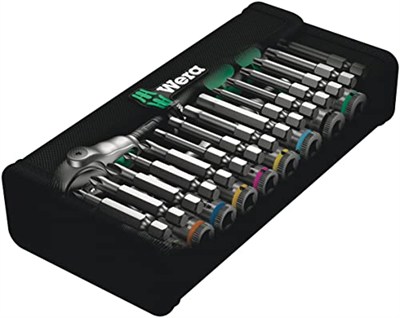 Wera Zyklop Speed Cırcır Anahtar Seti 8100 SA 6 1/4 inç Tahrik, Metrik, 28 Parça, 05004016001