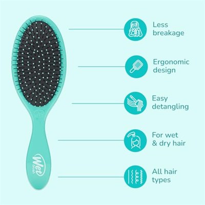 Wet Brush Orijinal Detangler Saç Fırçası, Amazon Exclusive Aqua- Ultra Yumuşak IntelliFlex Kıllar - Dolaşık Açıcı Saç Fırçası Dolaşıklıklar - Tüm Saç Tipleri (Islak ve Kuru Saç) - Kadın ve Erkek (2li