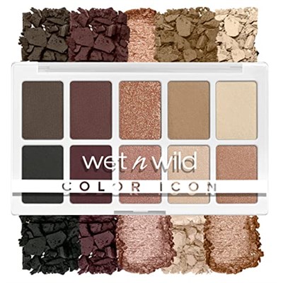 wet n wild Renk Simgesi 10-Pan Göz Farı Makyaj Paleti, Kahverengi Çıplak Uyanış, Uzun Ömürlü, Pırıltılı, Metalik, Parıltılı, Mat, Zengin Pürüzsüz Pigment, Zulüm Ücretsiz