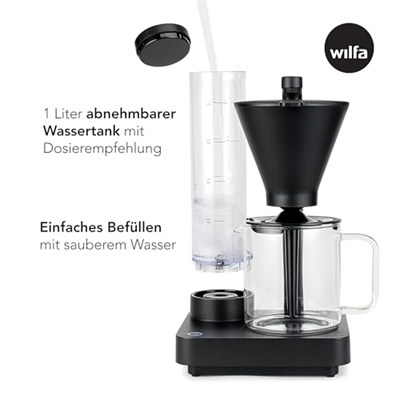 Wilfa PERFORMANCE COMPACT Filtre Kahve Makinesi - 1600W - 1L Su Tankı - Çift duvarlı filtre tutucu - Ayarlanabilir akış hızı - Sıcak tutma fonksiyonu - Damlama durdurma ve otomatik kapanma