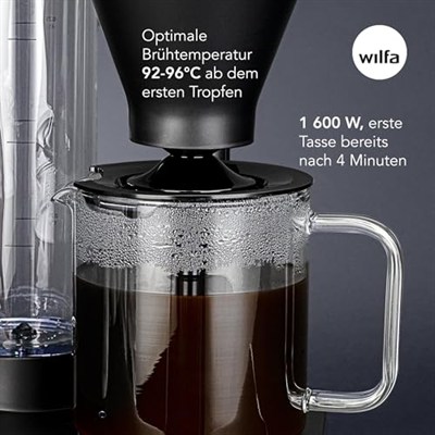 Wilfa PERFORMANCE COMPACT Filtre Kahve Makinesi - 1600W - 1L Su Tankı - Çift duvarlı filtre tutucu - Ayarlanabilir akış hızı - Sıcak tutma fonksiyonu - Damlama durdurma ve otomatik kapanma
