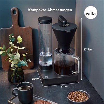 Wilfa PERFORMANCE COMPACT Filtre Kahve Makinesi - 1600W - 1L Su Tankı - Çift duvarlı filtre tutucu - Ayarlanabilir akış hızı - Sıcak tutma fonksiyonu - Damlama durdurma ve otomatik kapanma
